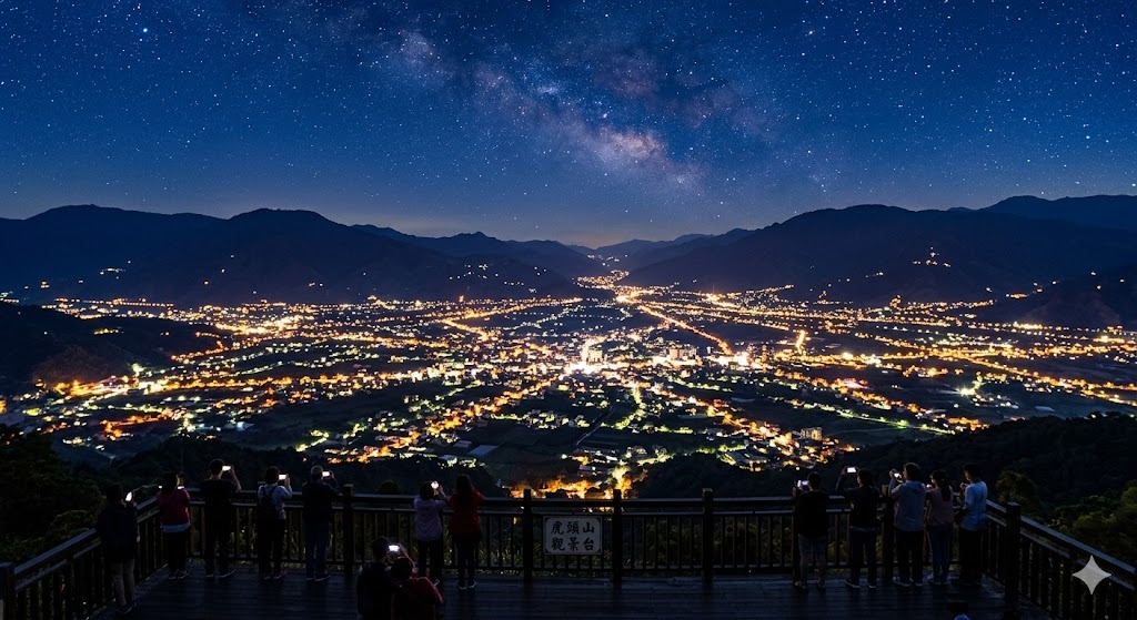 虎頭山百萬夜景:俯瞰埔里盆地的星光萬家燈火